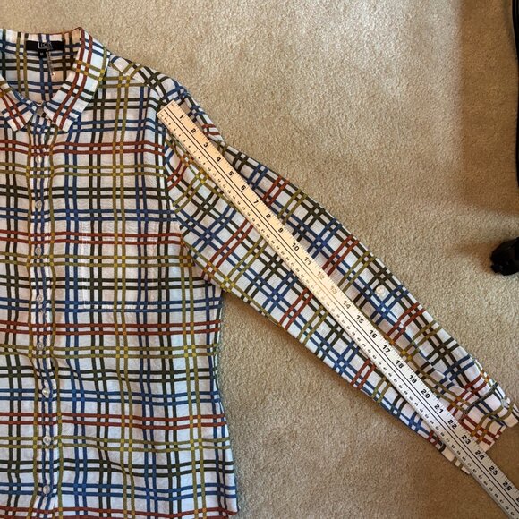 Lior Paris Button Down Multi-Colored Plaid Long Sleeve w/ Frocket - Picture 9 of 9